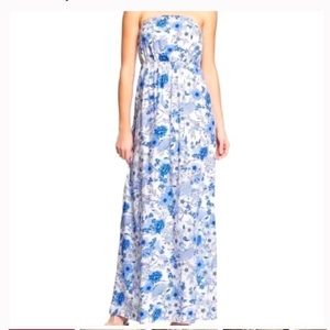 Old Navy White-Blue Floral Maxi Dress - S